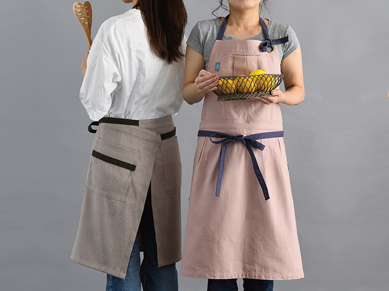 兩件式口袋廚房圍裙 | 薰衣草粉