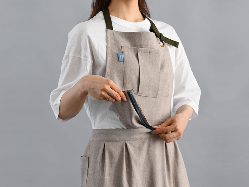兩件式口袋廚房圍裙 | 薰衣草粉